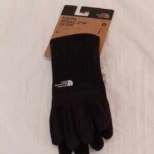 NWT The North Face Youth Denali Etip Gloves - Black/ Large Wram,  Winter